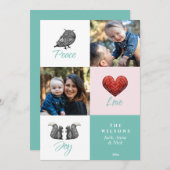 かわいいモダンスカンジナビア写真クリスマス シーズンカード (正面/裏面)