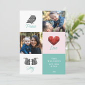 かわいいモダンスカンジナビア写真クリスマス シーズンカード (スタンド正面)