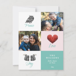 かわいいモダンスカンジナビア写真クリスマス シーズンカード