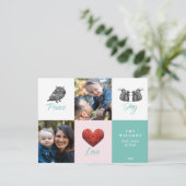 かわいいモダンスカンジナビア写真クリスマス シーズンカード (スタンド正面)