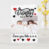 かわいいモダンスクリプトカスタムフォトバレンタイン カード (黄色い花)