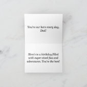 かわいいモダンスーパーヒーローハッピーバースデーカードパパ カード (内部)