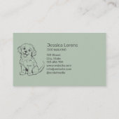 かわいいモダンセージ緑のドッグシッター、子犬のウォーカー 名刺 (裏面)