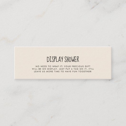 かわいいモダンディスプレイシャワーカードの挿入 スキニー名刺 (正面)