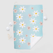 かわいいモダンデイジーユリの花の継ぎ目素朴なし ゴルフタオル (インサイチュ)