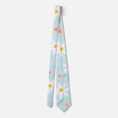 かわいいモダンデイジーユリの花の継ぎ目素朴なし ネクタイ (裏面)