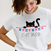 かわいいモダンデザイン猫好きママ Tシャツ