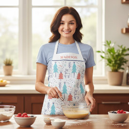 かわいいモダントナカイパーソナライズされたのクリスマス エプロン