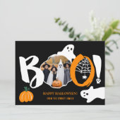 かわいいモダントレンディーブー幽霊2枚ハロウィーン シーズンカード (スタンド正面)