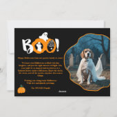 かわいいモダントレンディーブー幽霊2枚ハロウィーン シーズンカード (裏面)