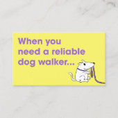 かわいいモダンドッグウォーカーペットシッターの名刺 名刺 (正面)