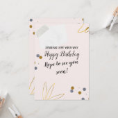 かわいいモダンハッピーバースデーの願い カード (正面/裏面インサイチュ)