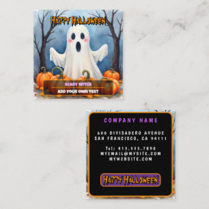 かわいいモダンハロウィンスポーキーコレクション スクエア名刺