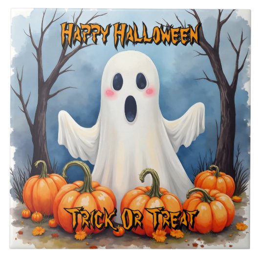 かわいいモダンハロウィンスポーキーコレクション タイル (正面)