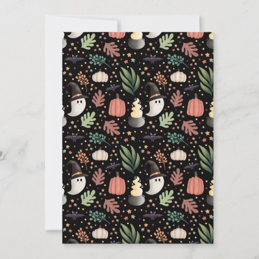 かわいいモダンハロウィーンでブー赤ちゃんシャワーを覗く 招待状 (裏面)