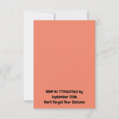 かわいいモダンハロウィーンカボチャと幽霊 招待状 (裏面)