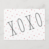 かわいいモダンハートXOXOバレンタインデー シーズンポストカード (正面)