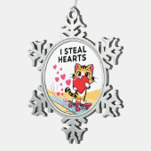 かわいいモダンバレンタインオーナメント スノーフレークピューターオーナメント (右)