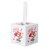 かわいいモダンバレンタインオーナメントforガールフレンド キューブオーナメント (正面アングル)