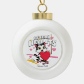 かわいいモダンバレンタインオーナメントforガールフレンド セラミックボールオーナメント (正面)