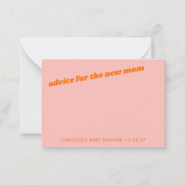 かわいいモダンパステルピンクオレンジ赤ちゃんシャワーブック アドバイスカード