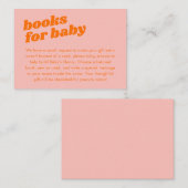 かわいいモダンパステルピンクオレンジ赤ちゃんシャワーブック エンクロージャーカード (正面/裏面)