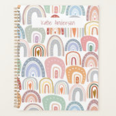 かわいいモダンパステルレインボー プランナー手帳 (正面)