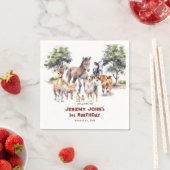 かわいいモダンパーティーファーム動物へようこそ スタンダードカクテルナプキン (インサイチュ)