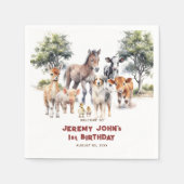 かわいいモダンパーティーファーム動物へようこそ スタンダードカクテルナプキン (正面)