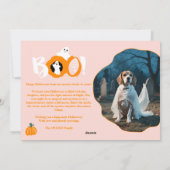 かわいいモダンピンクのブー幽霊2枚の写真ハロウィーン シーズンカード (裏面)