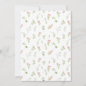 かわいいモダンピンクフローラベビーガールシャワー 招待状 (裏面)