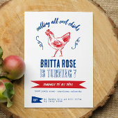 かわいいモダンファームガールバースデーパーティー 招待状