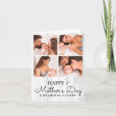かわいいモダンフォトコラージュ幸せなファースト・マザーズ・デイ カード (正面)