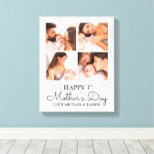 かわいいモダンフォトコラージュ幸せなファースト・マザーズ・デイ キャンバスプリント (インサイチュ (ウッドフロア))