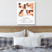 かわいいモダンフォトコラージュ幸せなファースト・マザーズ・デイ キャンバスプリント (インサイチュ (寝室))