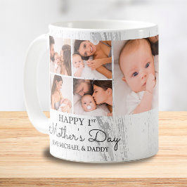 かわいいモダンフォトコラージュ幸せなファースト・マザーズ・デイ コーヒーマグカップ