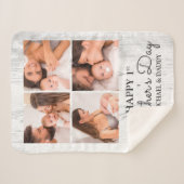 かわいいモダンフォトコラージュ幸せなファースト・マザーズ・デイ シェルパブランケット (正面(横))