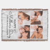 かわいいモダンフォトコラージュ幸せなファースト・マザーズ・デイ スローブランケット (正面)