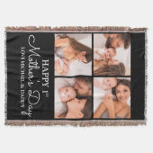 かわいいモダンフォトコラージュ幸せなファースト・マザーズ・デイ スローブランケット (正面)