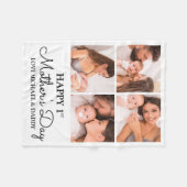 かわいいモダンフォトコラージュ幸せなファースト・マザーズ・デイ フリースブランケット (正面(横))