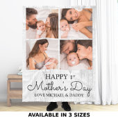 かわいいモダンフォトコラージュ幸せなファースト・マザーズ・デイ フリースブランケット