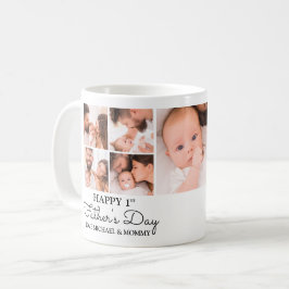 かわいいモダンフォトコラージュ 初めての父の日 コーヒーマグカップ