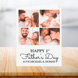 かわいいモダンフォトコラージュHappy First Faters Day カード