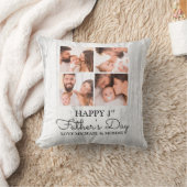 かわいいモダンフォトコラージュHappy First Faters Day クッション (ブランケット)
