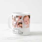 かわいいモダンフォトコラージュHappy First Faters Day コーヒーマグカップ (正面左)