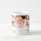かわいいモダンフォトコラージュHappy First Faters Day コーヒーマグカップ (中央)