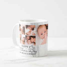かわいいモダンフォトコラージュHappy First Faters Day コーヒーマグカップ