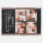 かわいいモダンフォトコラージュHappy First Faters Day スローブランケット (正面)