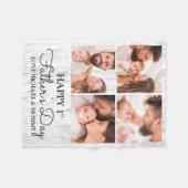 かわいいモダンフォトコラージュHappy First Faters Day フリースブランケット (正面(横))