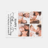 かわいいモダンフォトコラージュHappy First Faters Day フリースブランケット (正面(横))